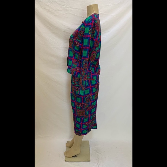 VTG Anne Crimmins Sz 10 Multicolored 2pc Skirt Set - Picture 6 of 12